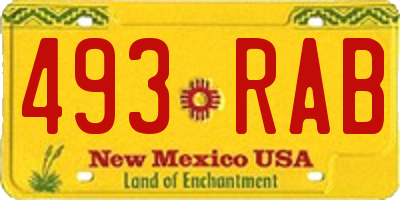 NM license plate 493RAB
