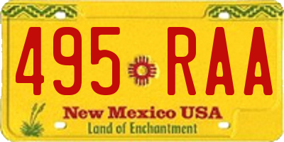 NM license plate 495RAA