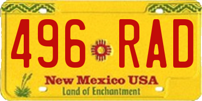 NM license plate 496RAD