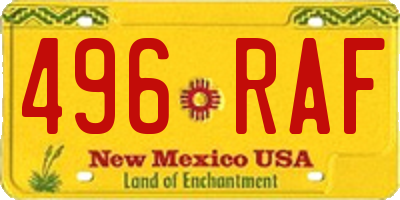 NM license plate 496RAF