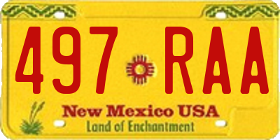 NM license plate 497RAA