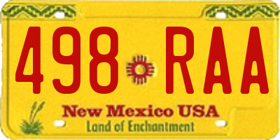 NM license plate 498RAA