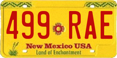 NM license plate 499RAE