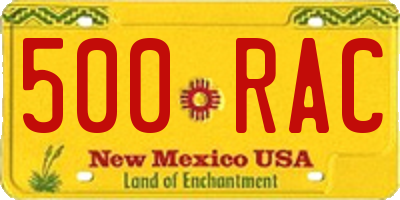 NM license plate 500RAC