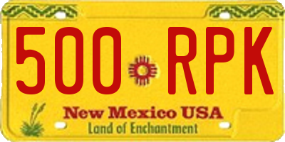 NM license plate 500RPK
