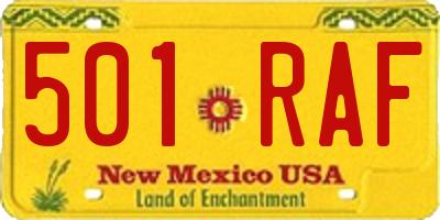 NM license plate 501RAF