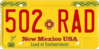NM license plate 502RAD