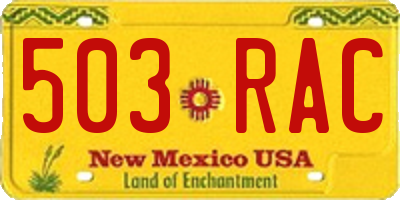 NM license plate 503RAC