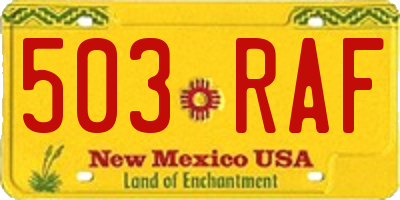 NM license plate 503RAF