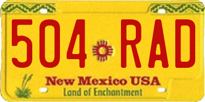NM license plate 504RAD