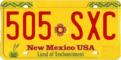NM license plate 505SXC