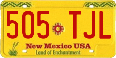 NM license plate 505TJL