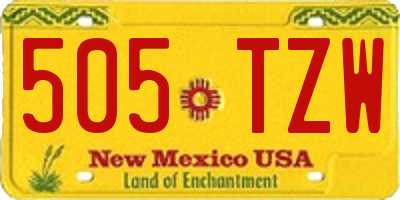 NM license plate 505TZW