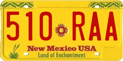 NM license plate 510RAA