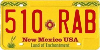 NM license plate 510RAB