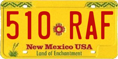 NM license plate 510RAF