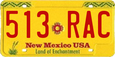 NM license plate 513RAC