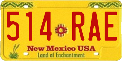 NM license plate 514RAE
