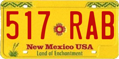 NM license plate 517RAB