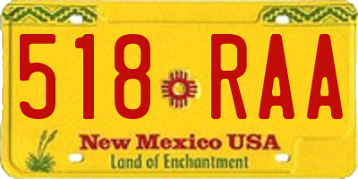 NM license plate 518RAA