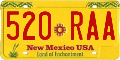 NM license plate 520RAA