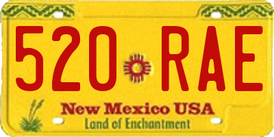 NM license plate 520RAE