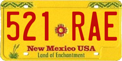 NM license plate 521RAE