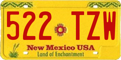 NM license plate 522TZW