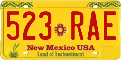 NM license plate 523RAE