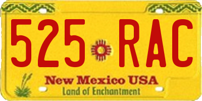 NM license plate 525RAC