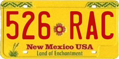 NM license plate 526RAC