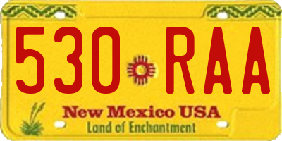 NM license plate 530RAA
