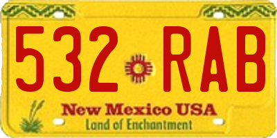 NM license plate 532RAB