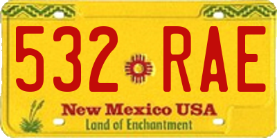 NM license plate 532RAE