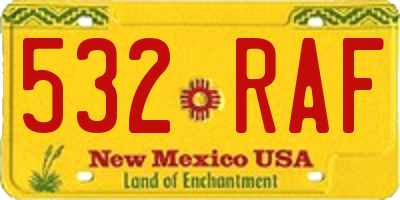 NM license plate 532RAF