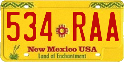 NM license plate 534RAA