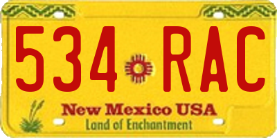NM license plate 534RAC