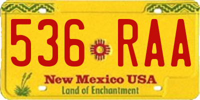 NM license plate 536RAA