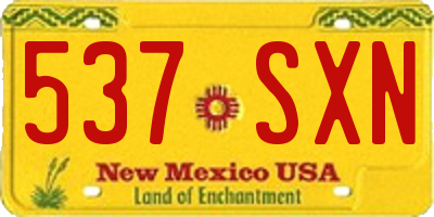 NM license plate 537SXN