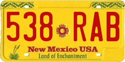 NM license plate 538RAB