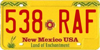 NM license plate 538RAF