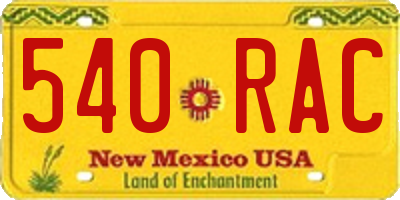 NM license plate 540RAC