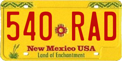 NM license plate 540RAD