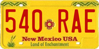 NM license plate 540RAE