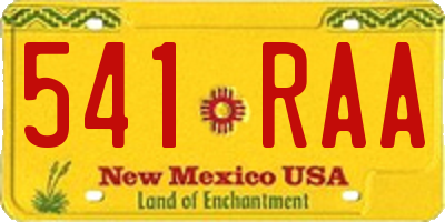 NM license plate 541RAA