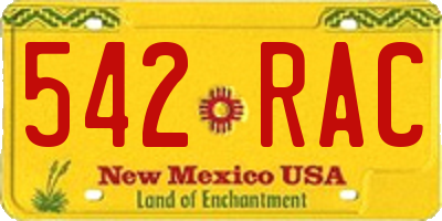 NM license plate 542RAC