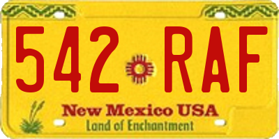 NM license plate 542RAF