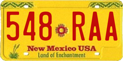 NM license plate 548RAA