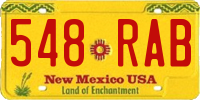 NM license plate 548RAB