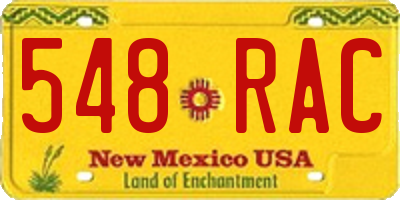 NM license plate 548RAC